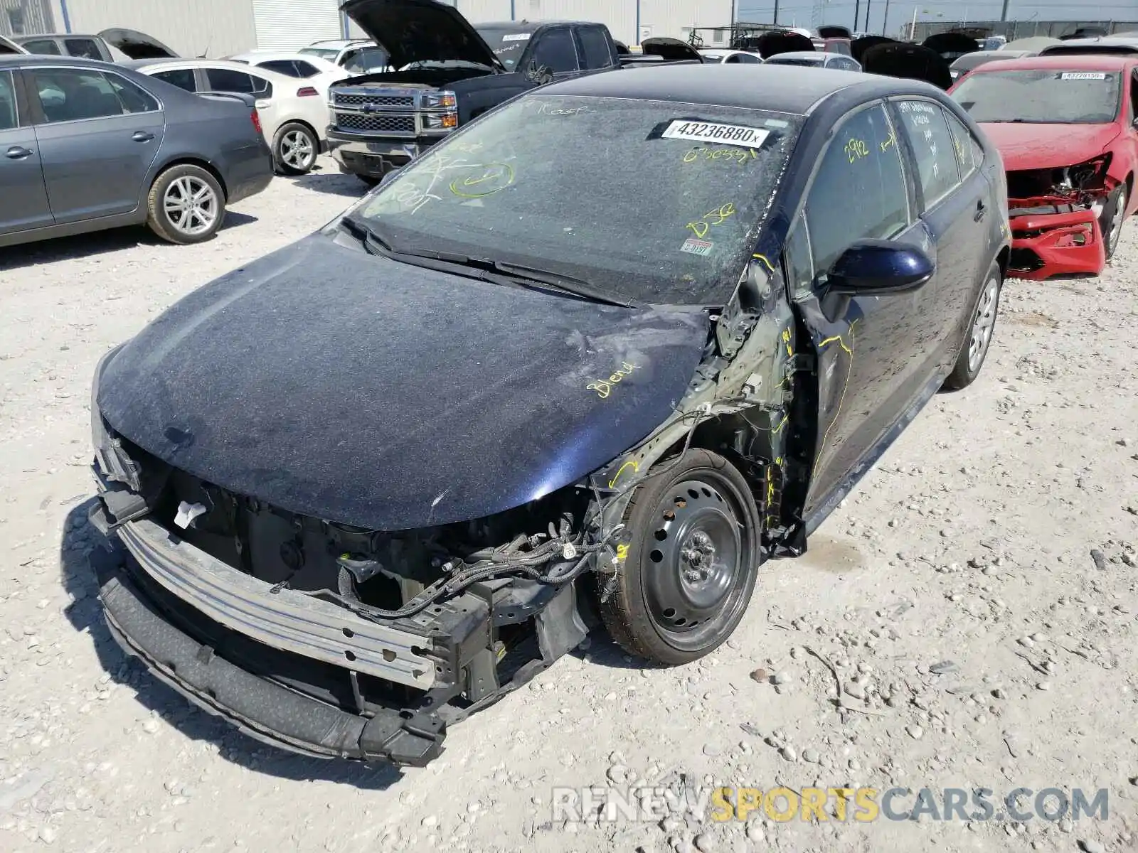 2 Photograph of a damaged car 5YFEPRAE3LP030331 TOYOTA COROLLA 2020
