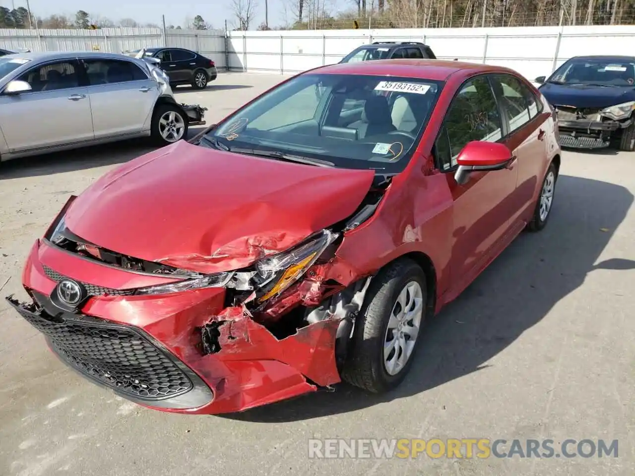 2 Photograph of a damaged car 5YFEPRAE3LP059814 TOYOTA COROLLA 2020