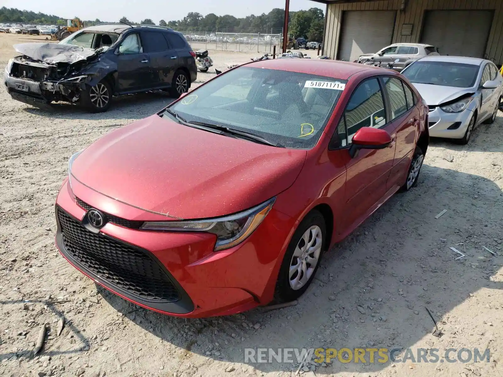 2 Photograph of a damaged car 5YFEPRAE3LP067217 TOYOTA COROLLA 2020