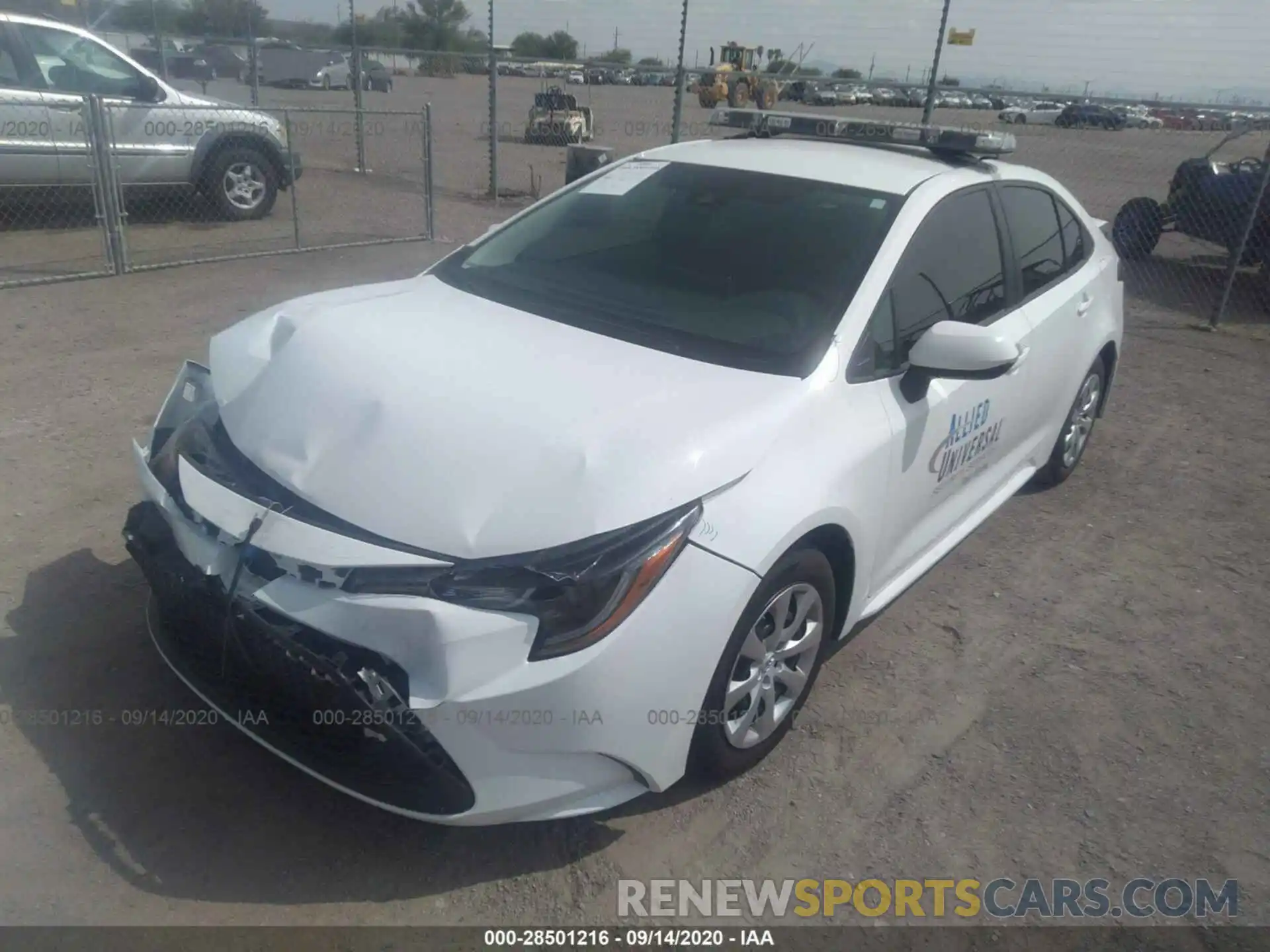 2 Photograph of a damaged car 5YFEPRAE3LP070487 TOYOTA COROLLA 2020