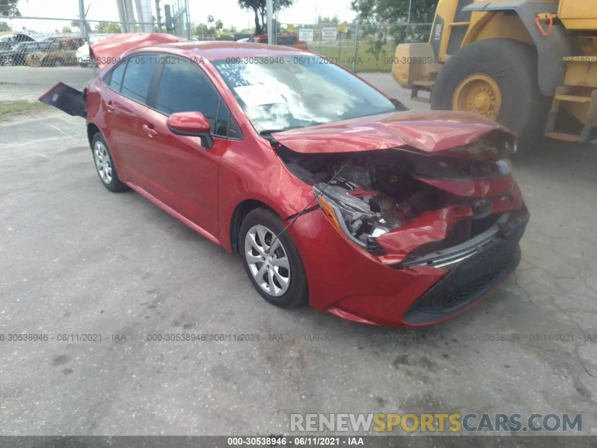 1 Photograph of a damaged car 5YFEPRAE3LP075320 TOYOTA COROLLA 2020