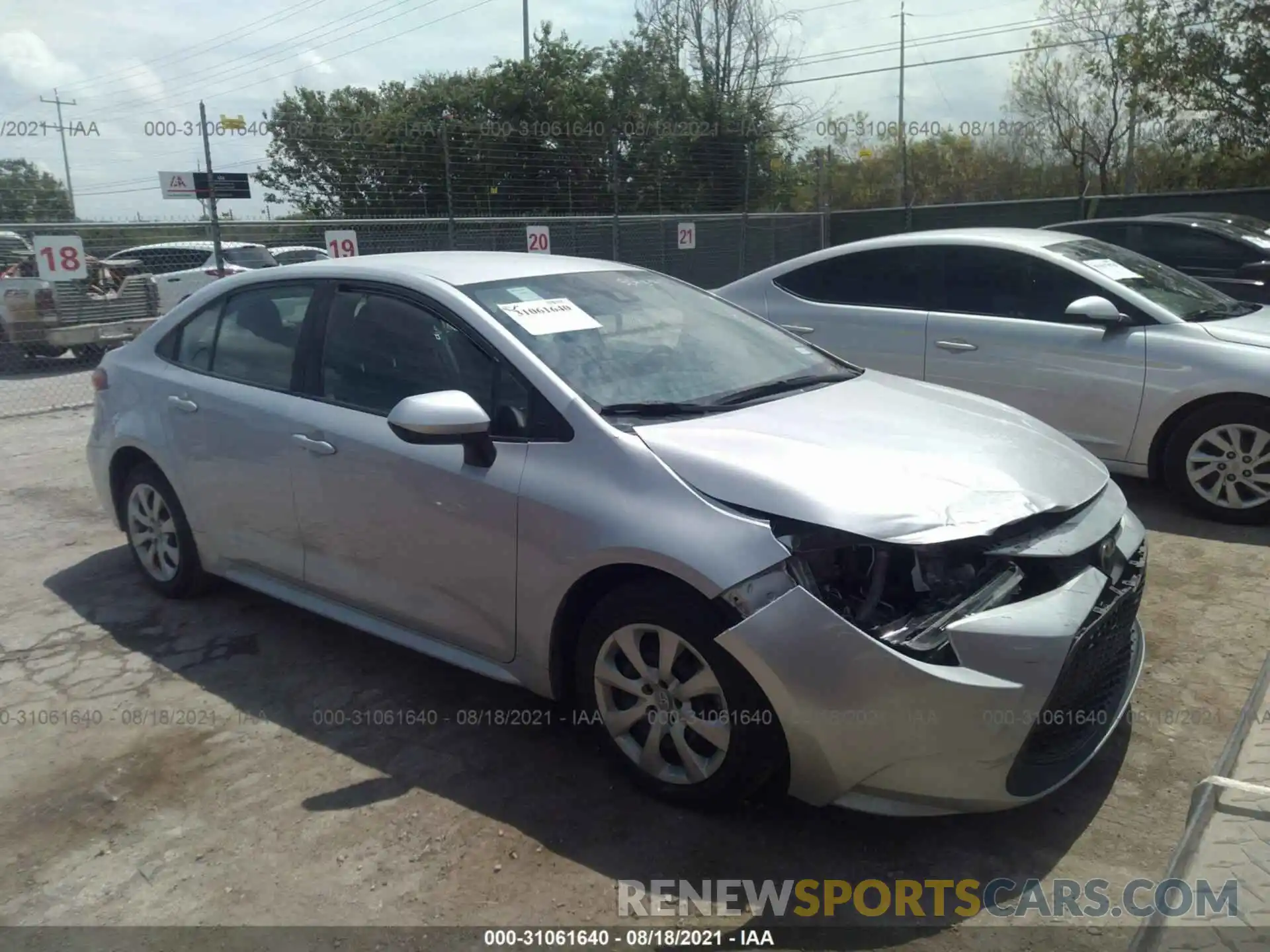 1 Photograph of a damaged car 5YFEPRAE3LP079206 TOYOTA COROLLA 2020