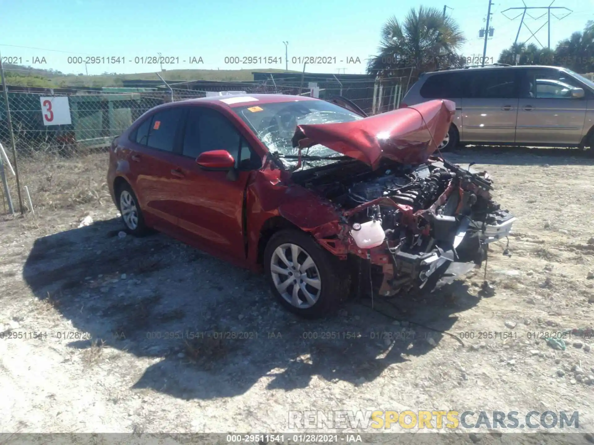 1 Photograph of a damaged car 5YFEPRAE3LP087564 TOYOTA COROLLA 2020