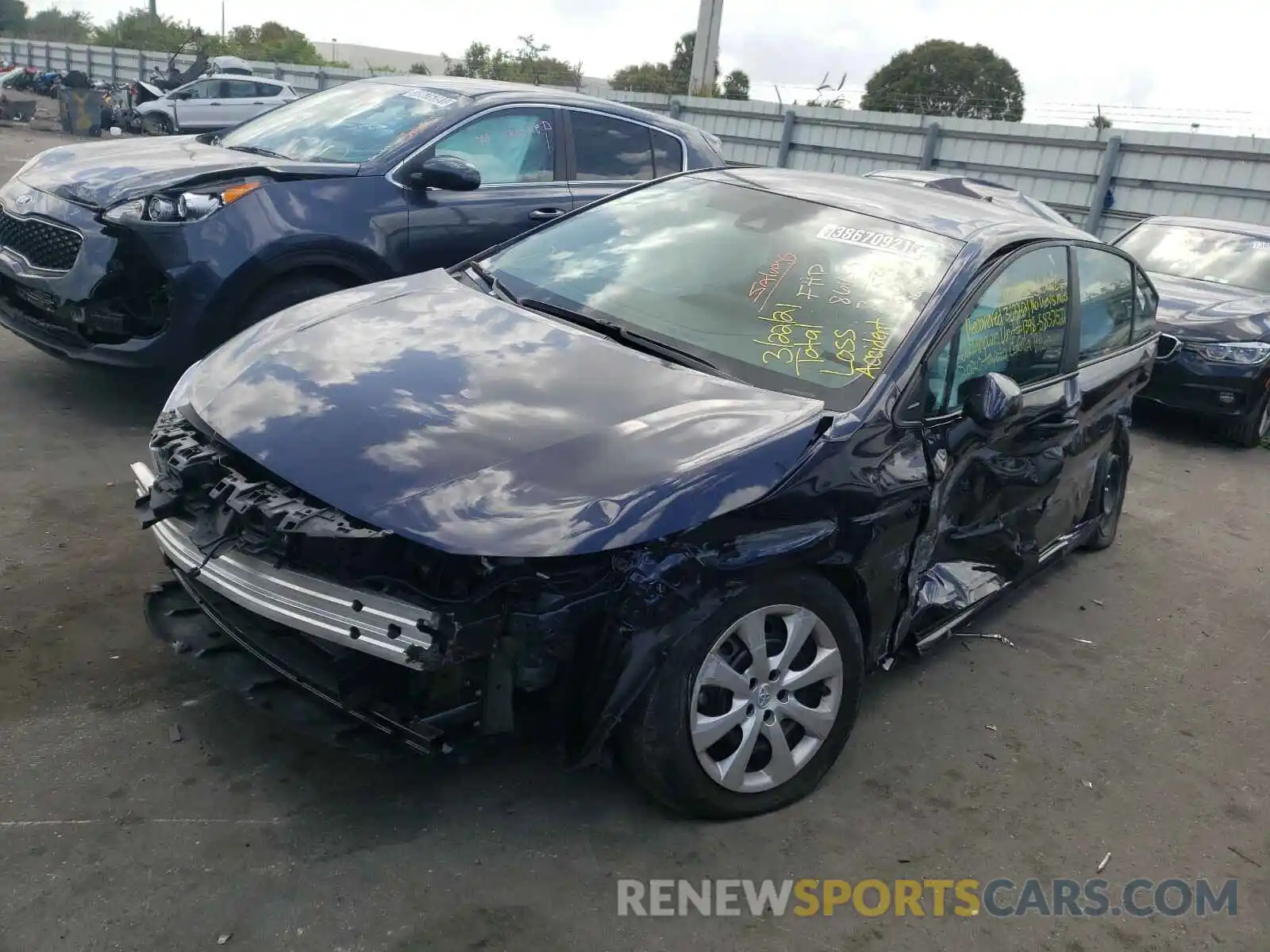 2 Photograph of a damaged car 5YFEPRAE3LP089802 TOYOTA COROLLA 2020