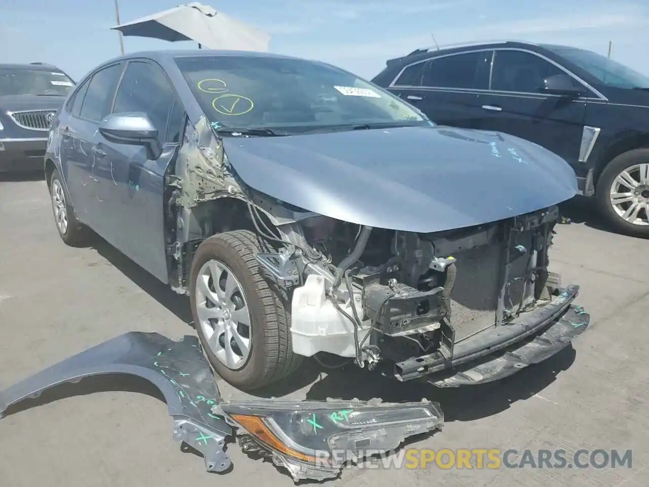 1 Photograph of a damaged car 5YFEPRAE3LP097656 TOYOTA COROLLA 2020