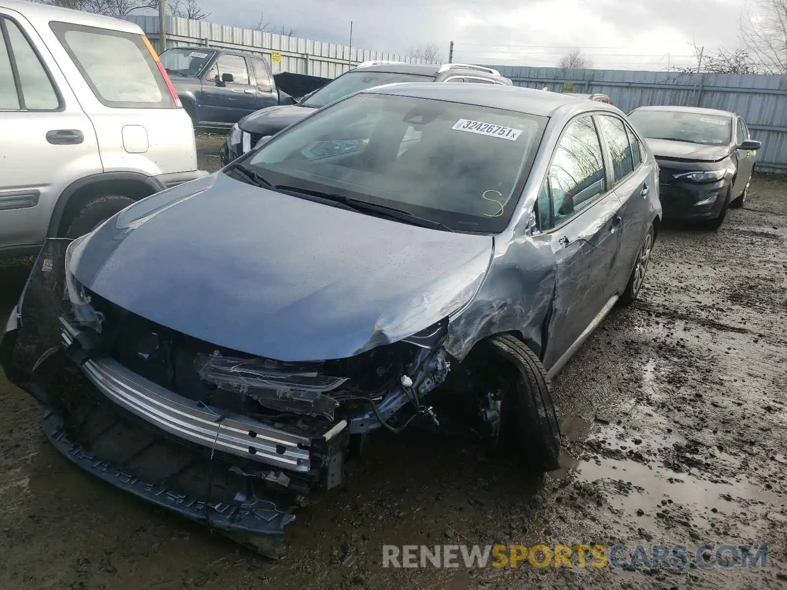 2 Photograph of a damaged car 5YFEPRAE3LP100734 TOYOTA COROLLA 2020