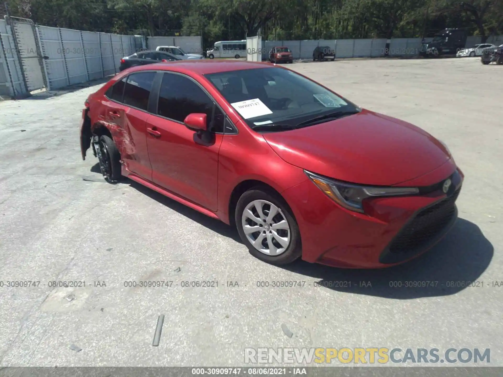 1 Photograph of a damaged car 5YFEPRAE3LP104623 TOYOTA COROLLA 2020