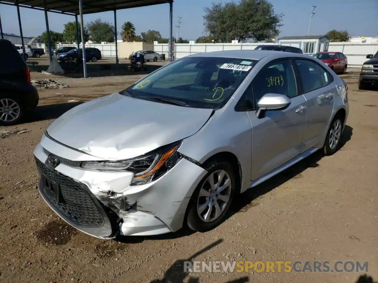 2 Photograph of a damaged car 5YFEPRAE3LP119056 TOYOTA COROLLA 2020