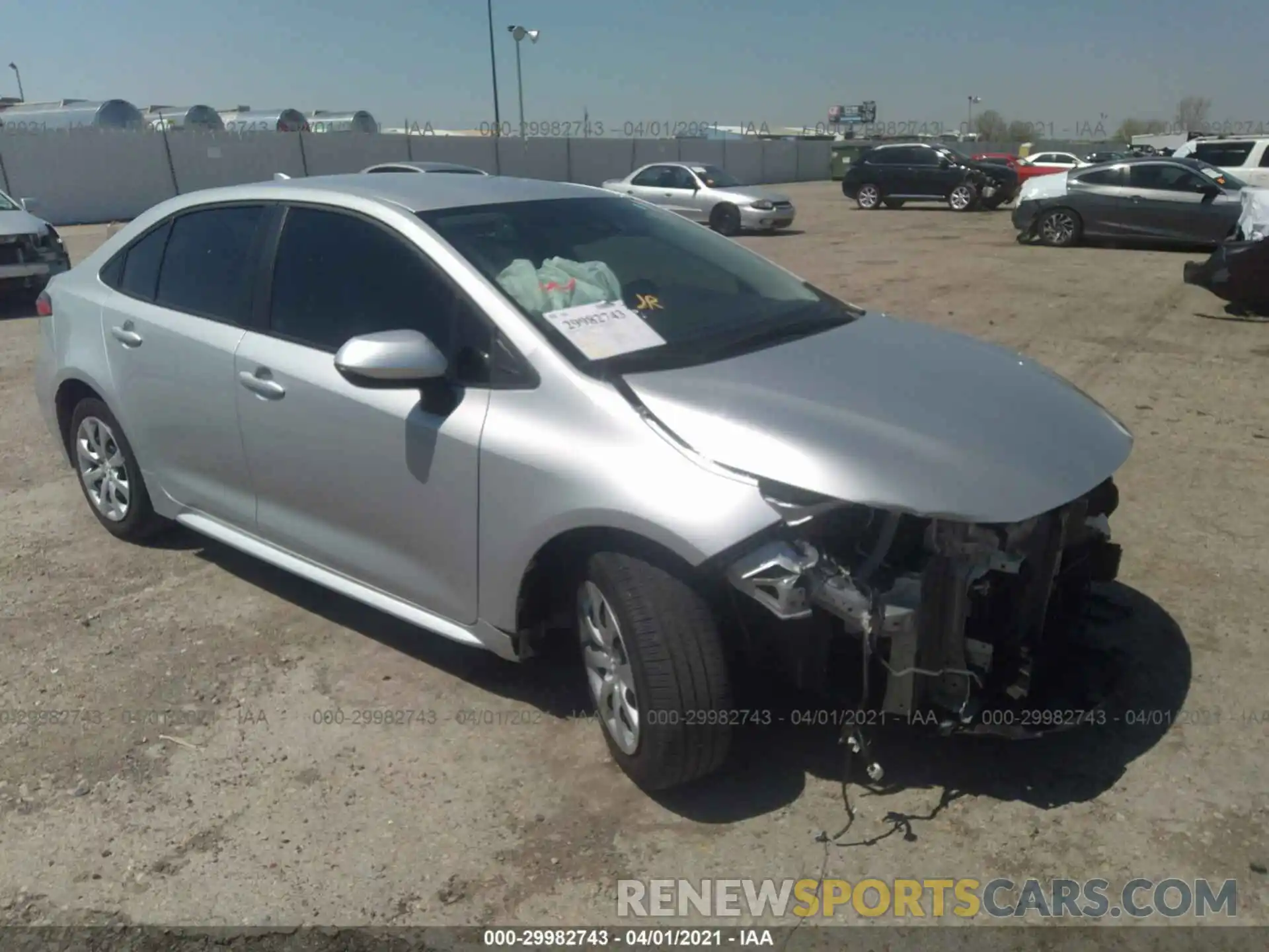 1 Photograph of a damaged car 5YFEPRAE3LP126038 TOYOTA COROLLA 2020