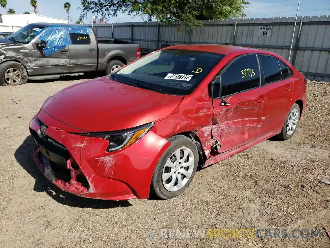 2 Photograph of a damaged car 5YFEPRAE3LP140649 TOYOTA COROLLA 2020