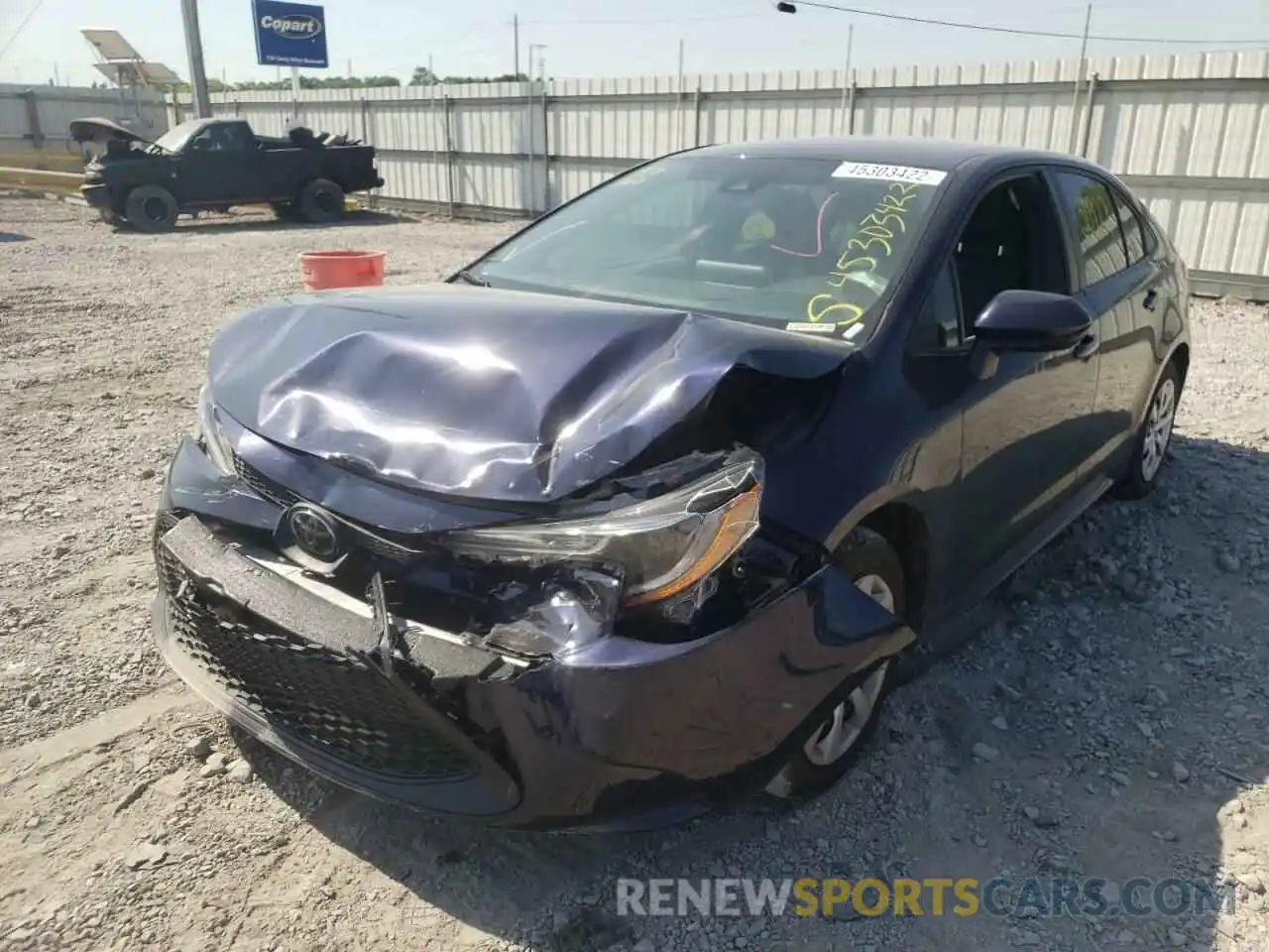 2 Photograph of a damaged car 5YFEPRAE3LP145835 TOYOTA COROLLA 2020