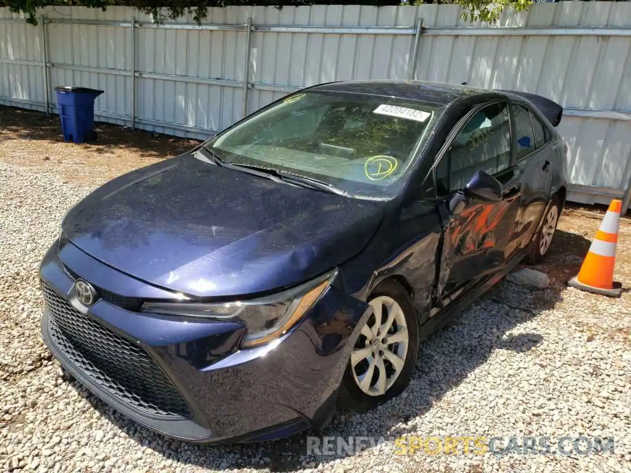 2 Photograph of a damaged car 5YFEPRAE4LP048398 TOYOTA COROLLA 2020