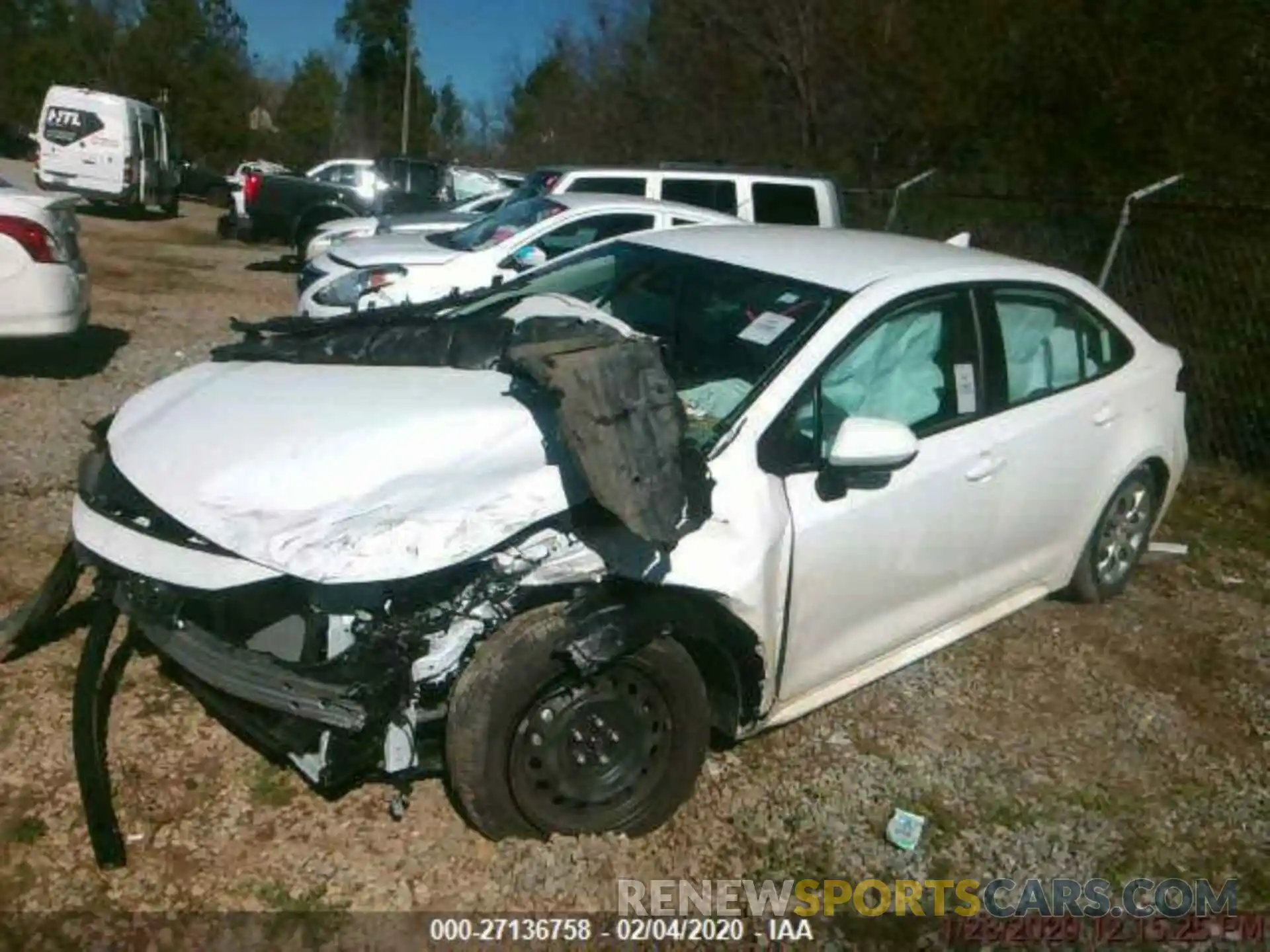 1 Photograph of a damaged car 5YFEPRAE4LP050135 TOYOTA COROLLA 2020