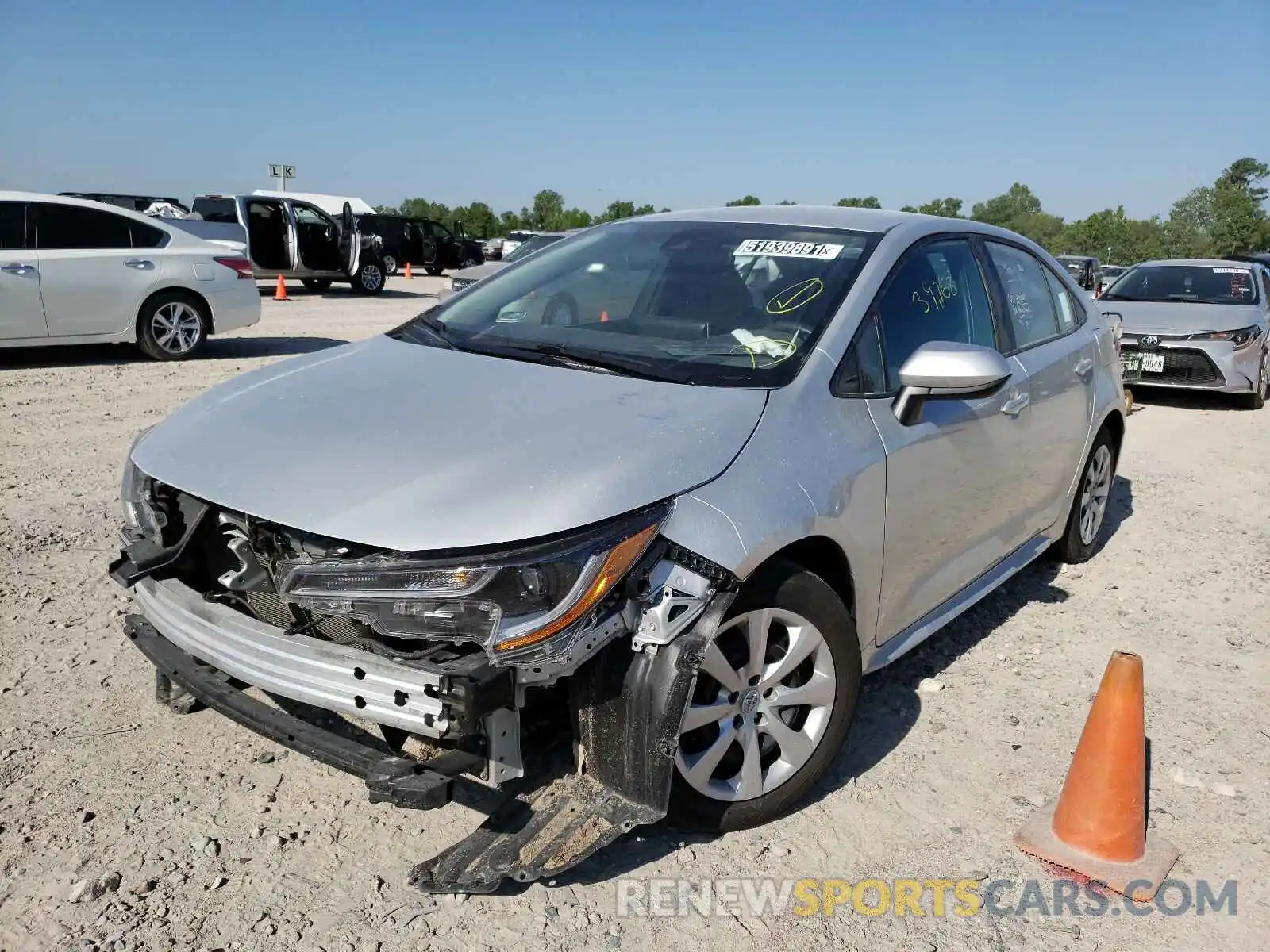 2 Photograph of a damaged car 5YFEPRAE4LP064097 TOYOTA COROLLA 2020