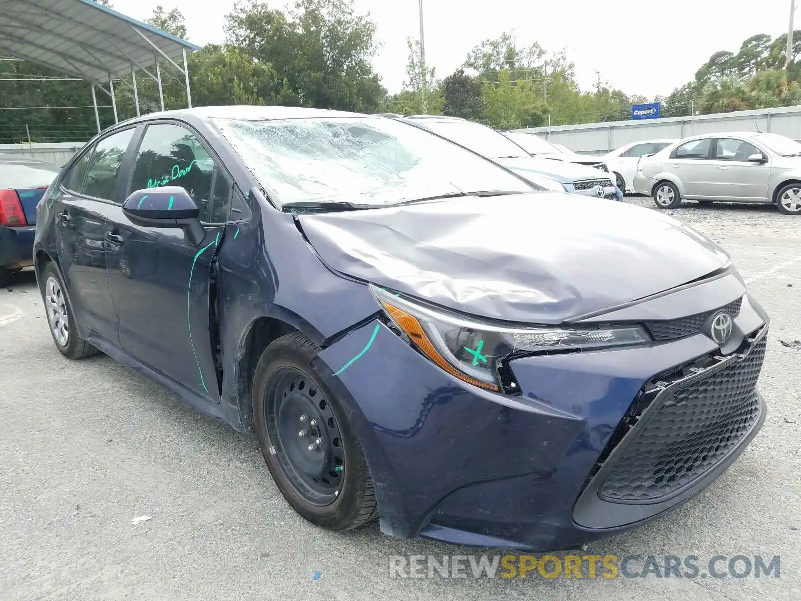 1 Photograph of a damaged car 5YFEPRAE4LP081661 TOYOTA COROLLA 2020