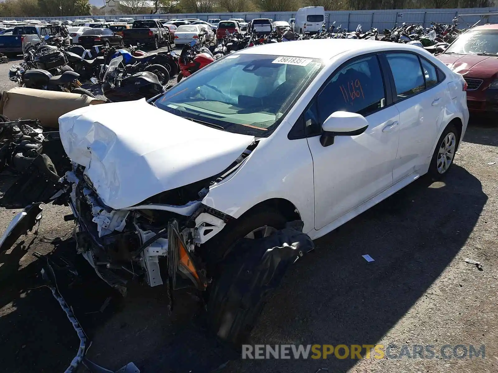 2 Photograph of a damaged car 5YFEPRAE4LP114481 TOYOTA COROLLA 2020