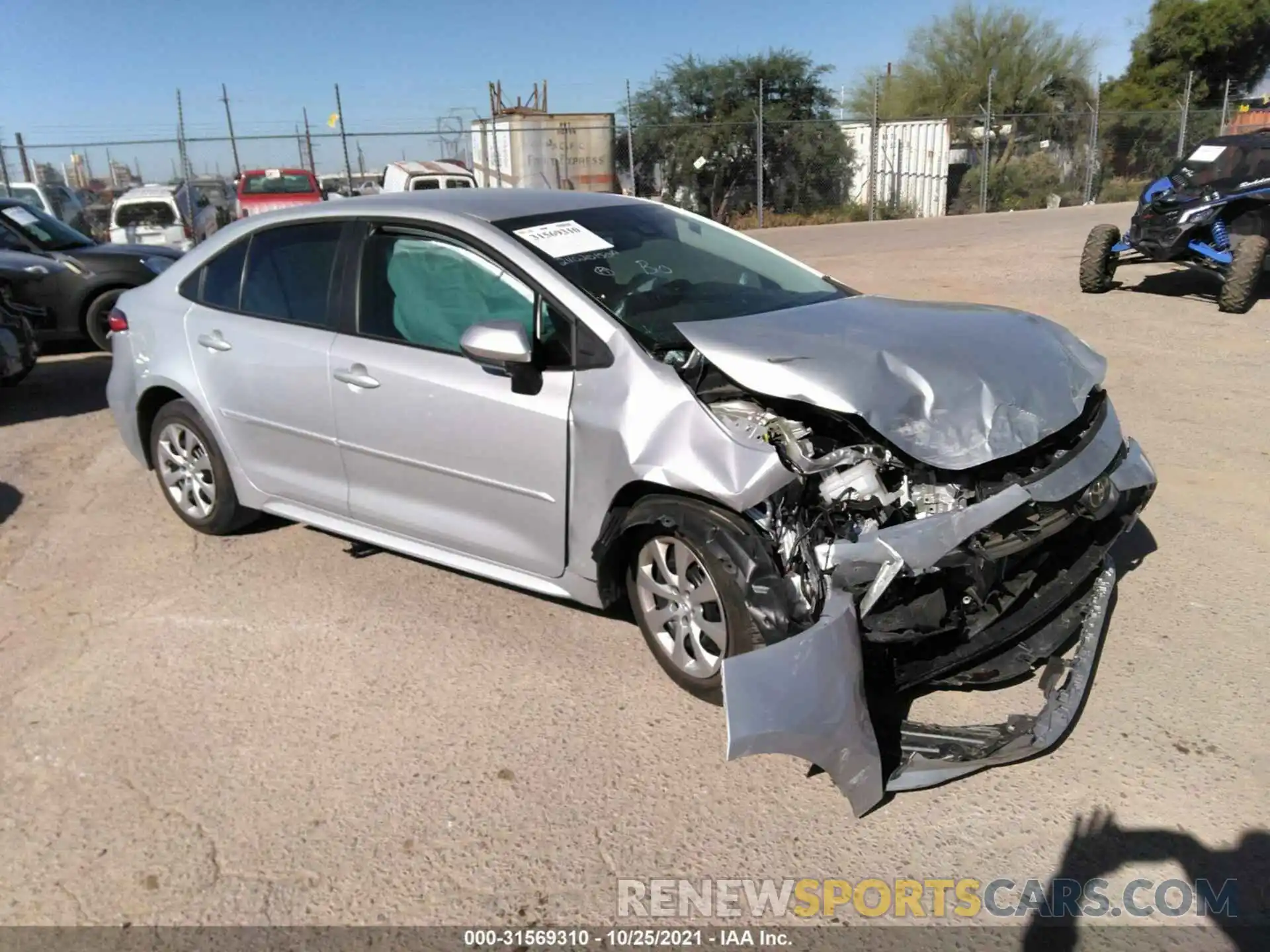 1 Photograph of a damaged car 5YFEPRAE4LP145312 TOYOTA COROLLA 2020