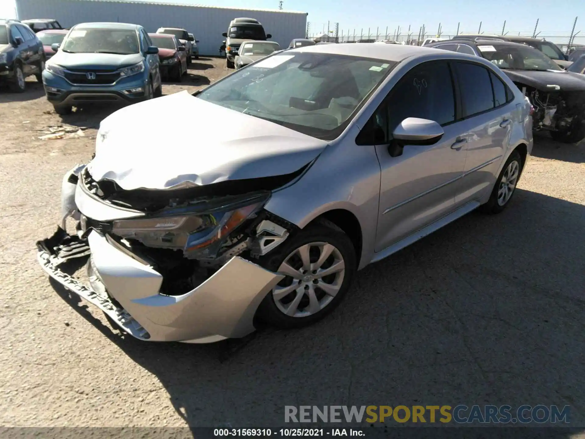 2 Photograph of a damaged car 5YFEPRAE4LP145312 TOYOTA COROLLA 2020