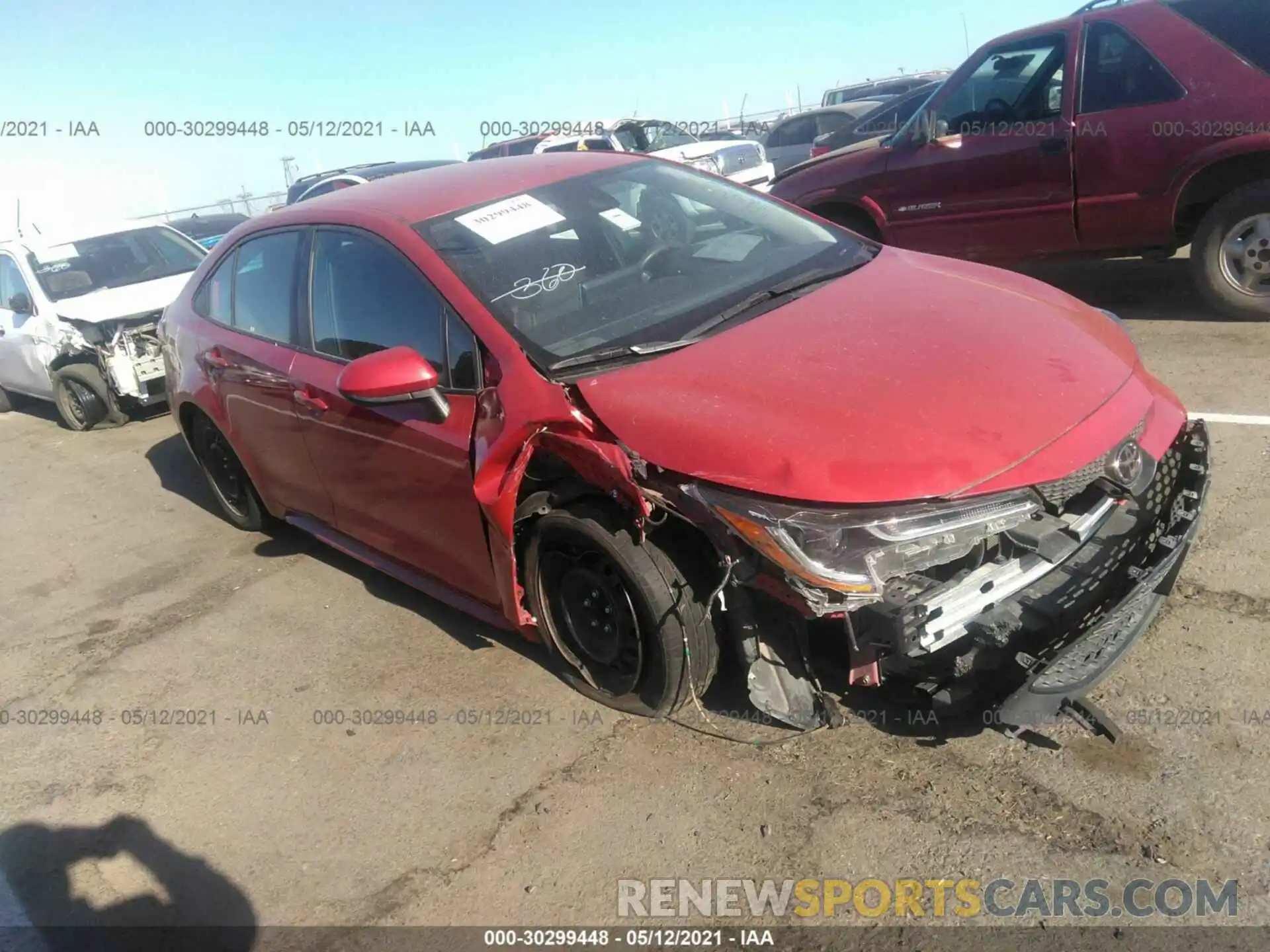 1 Photograph of a damaged car 5YFEPRAE5LP004491 TOYOTA COROLLA 2020