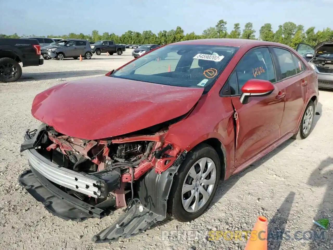 2 Photograph of a damaged car 5YFEPRAE5LP015149 TOYOTA COROLLA 2020