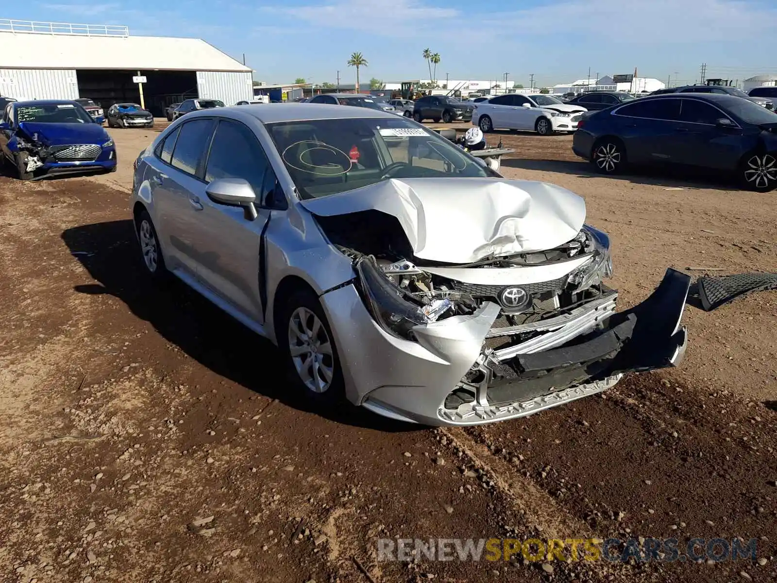 1 Photograph of a damaged car 5YFEPRAE5LP030296 TOYOTA COROLLA 2020