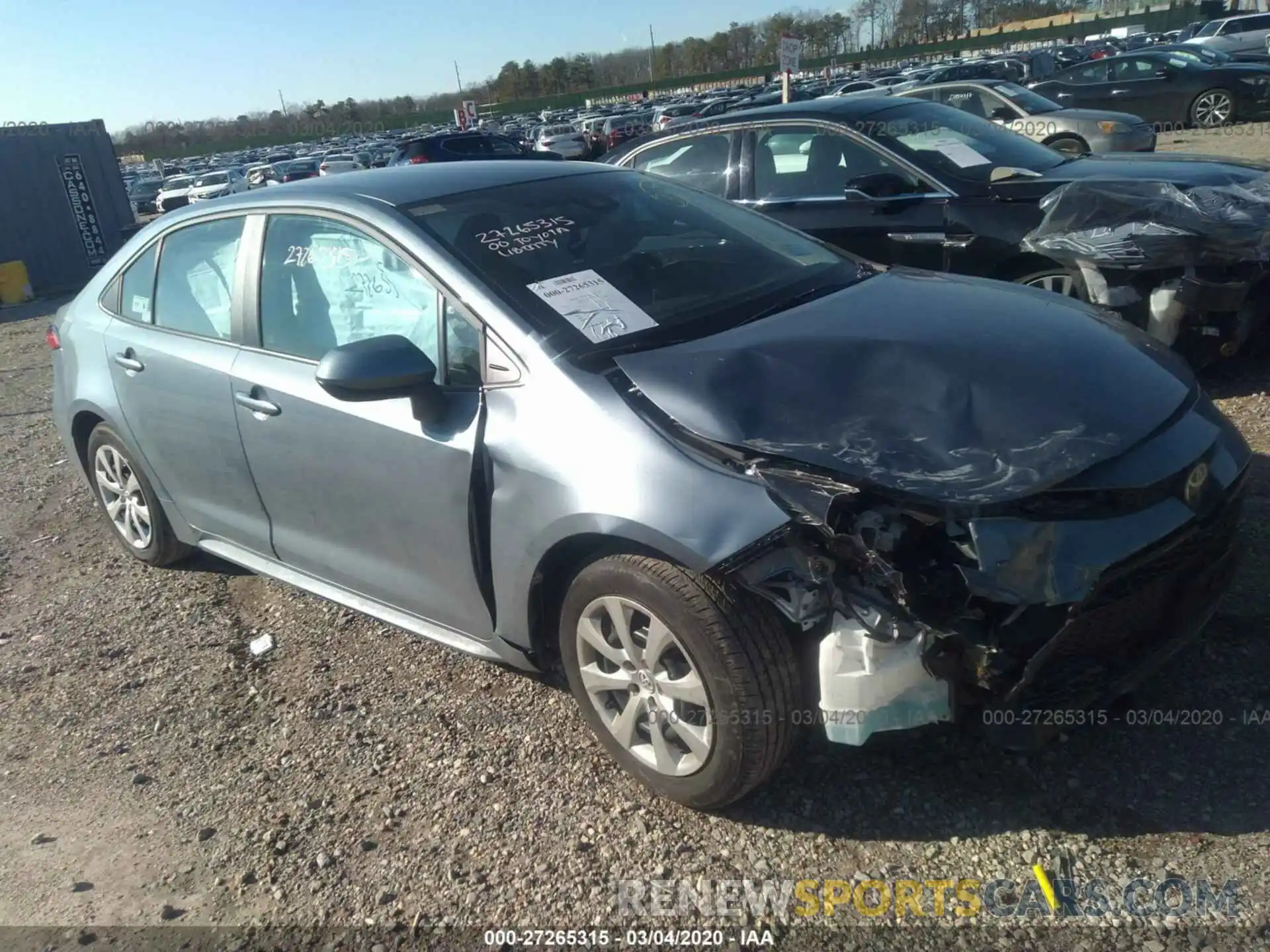 1 Photograph of a damaged car 5YFEPRAE5LP043307 TOYOTA COROLLA 2020