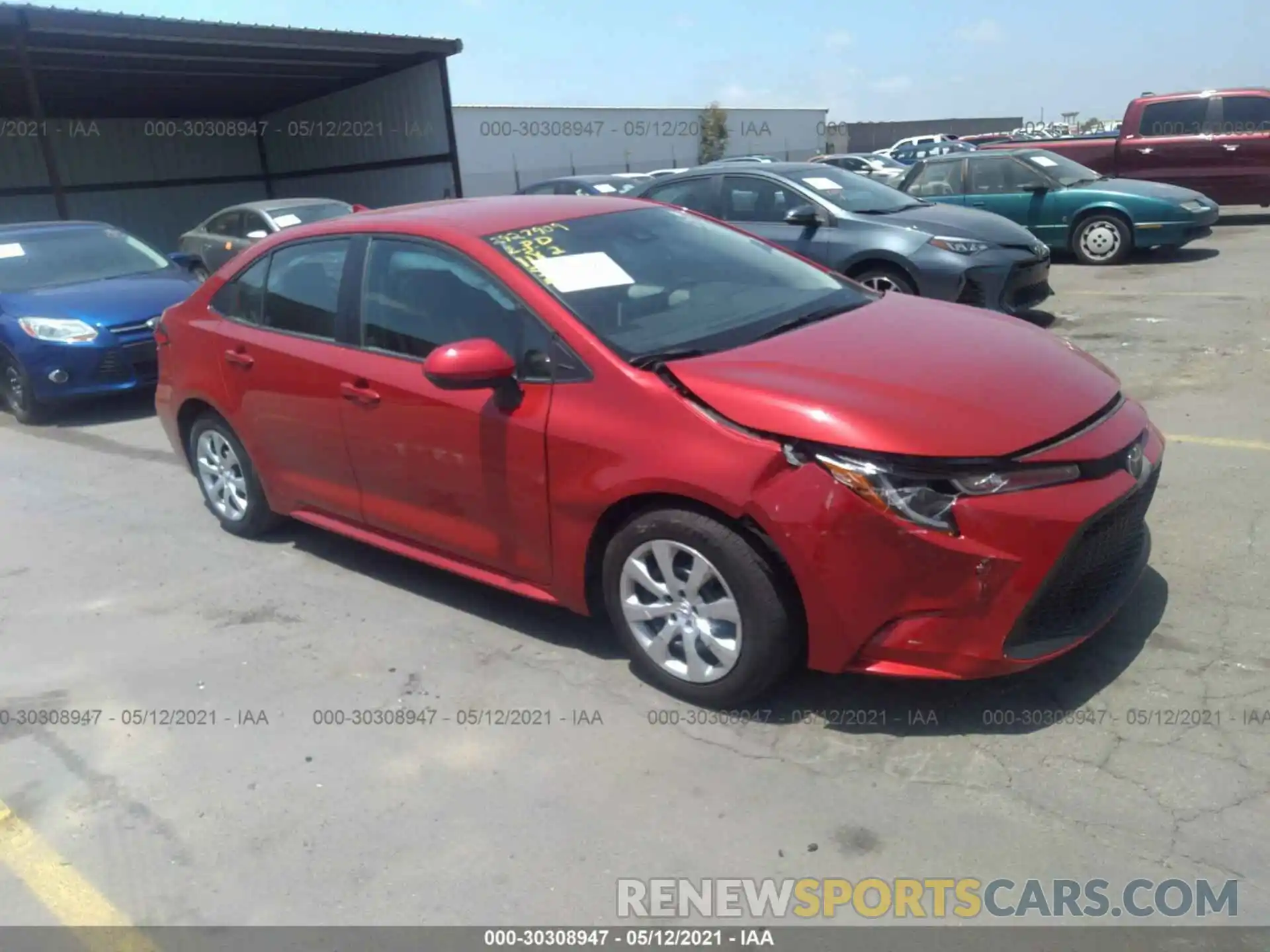 1 Photograph of a damaged car 5YFEPRAE5LP049043 TOYOTA COROLLA 2020