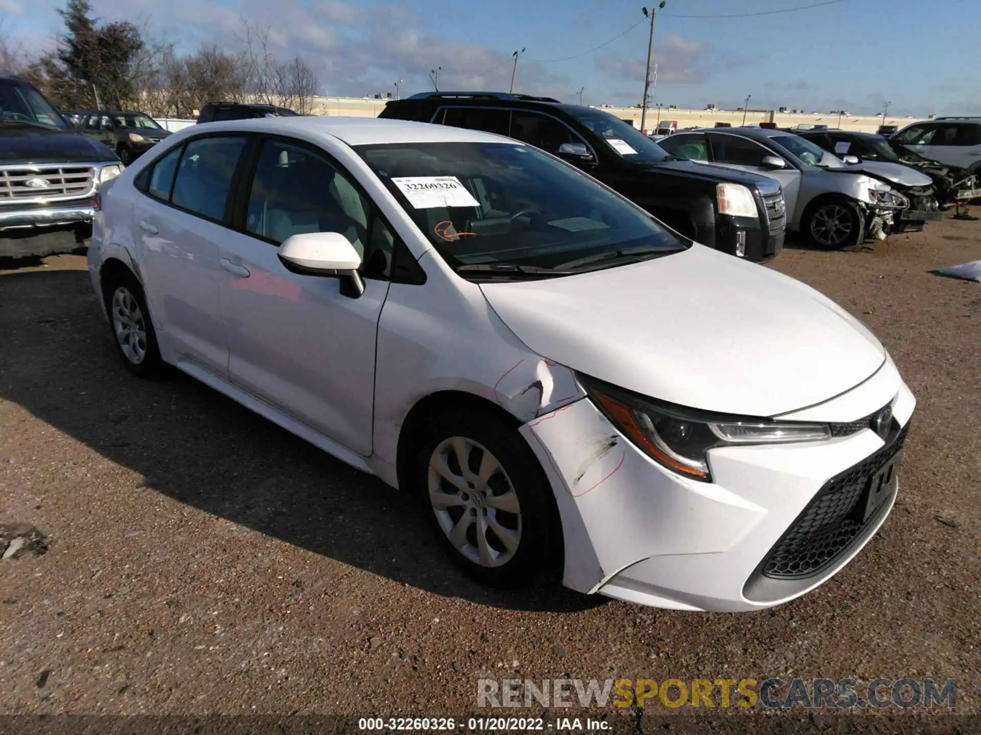 1 Photograph of a damaged car 5YFEPRAE5LP068823 TOYOTA COROLLA 2020