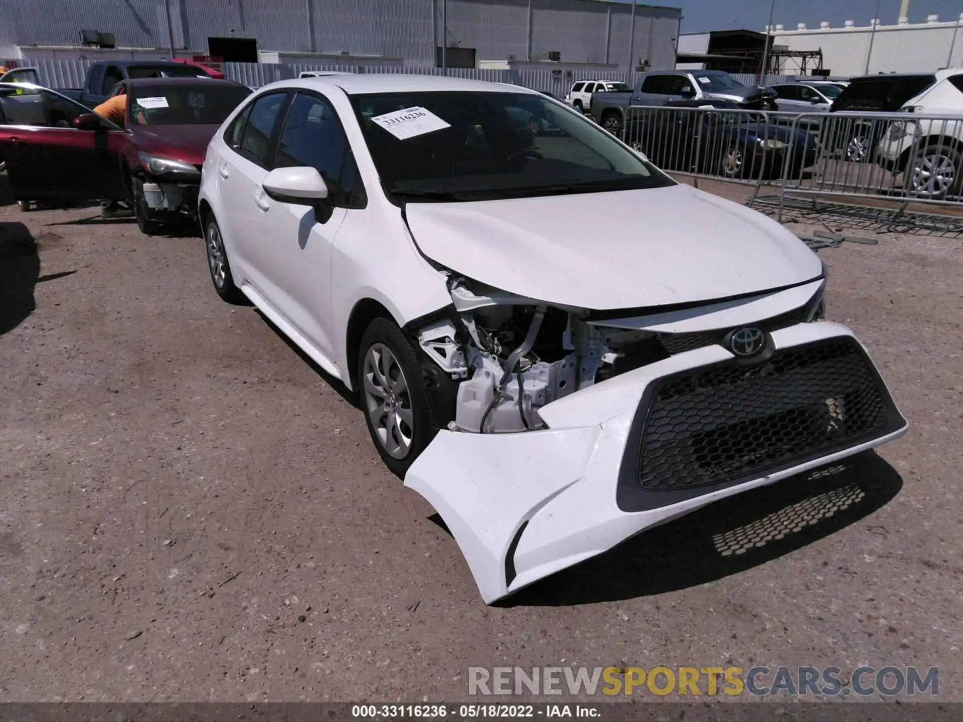 1 Photograph of a damaged car 5YFEPRAE5LP073861 TOYOTA COROLLA 2020