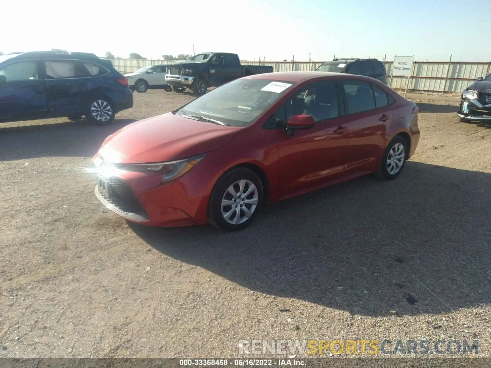 2 Photograph of a damaged car 5YFEPRAE5LP088795 TOYOTA COROLLA 2020