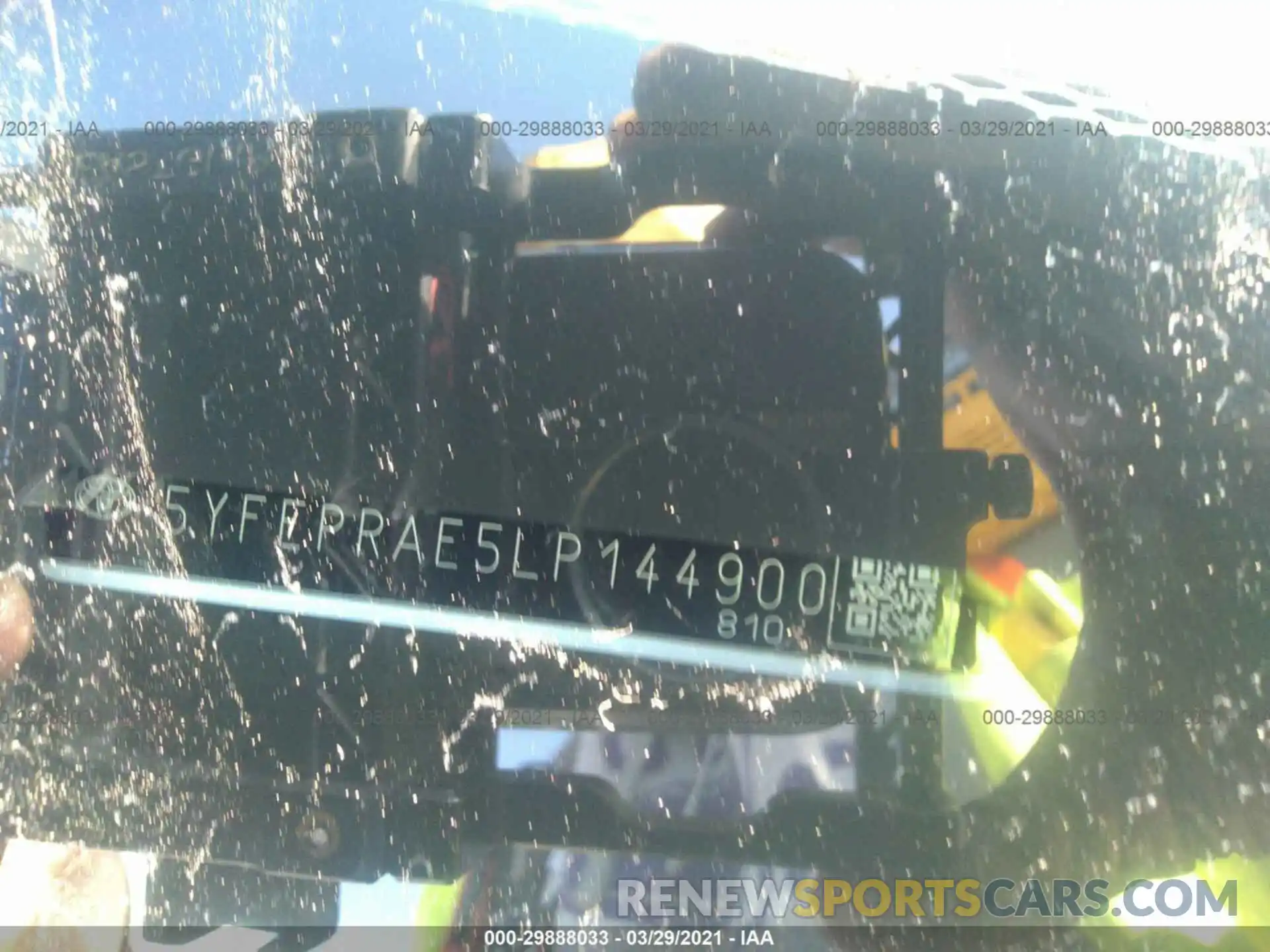 9 Photograph of a damaged car 5YFEPRAE5LP144900 TOYOTA COROLLA 2020