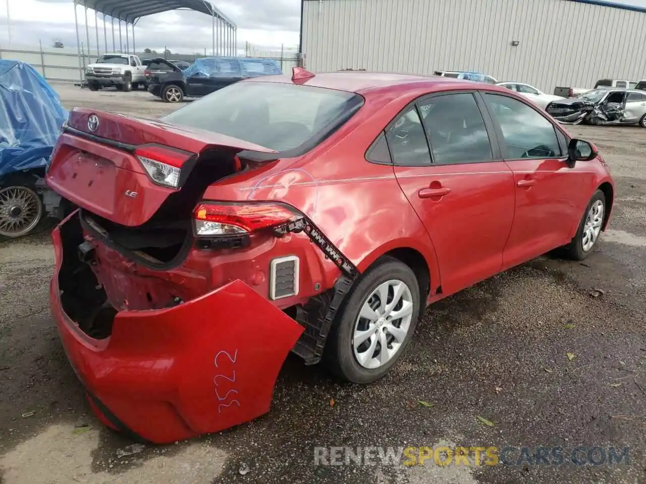 4 Photograph of a damaged car 5YFEPRAE6LP009392 TOYOTA COROLLA 2020