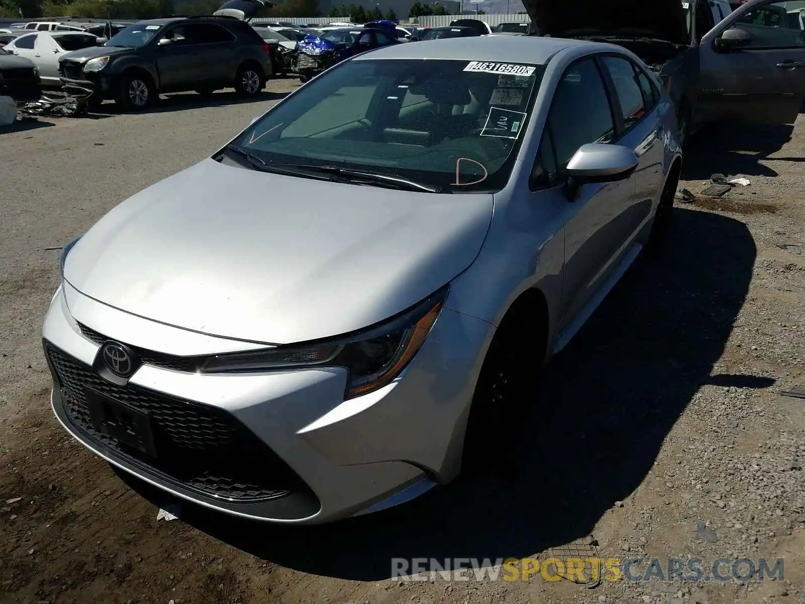 2 Photograph of a damaged car 5YFEPRAE6LP014253 TOYOTA COROLLA 2020