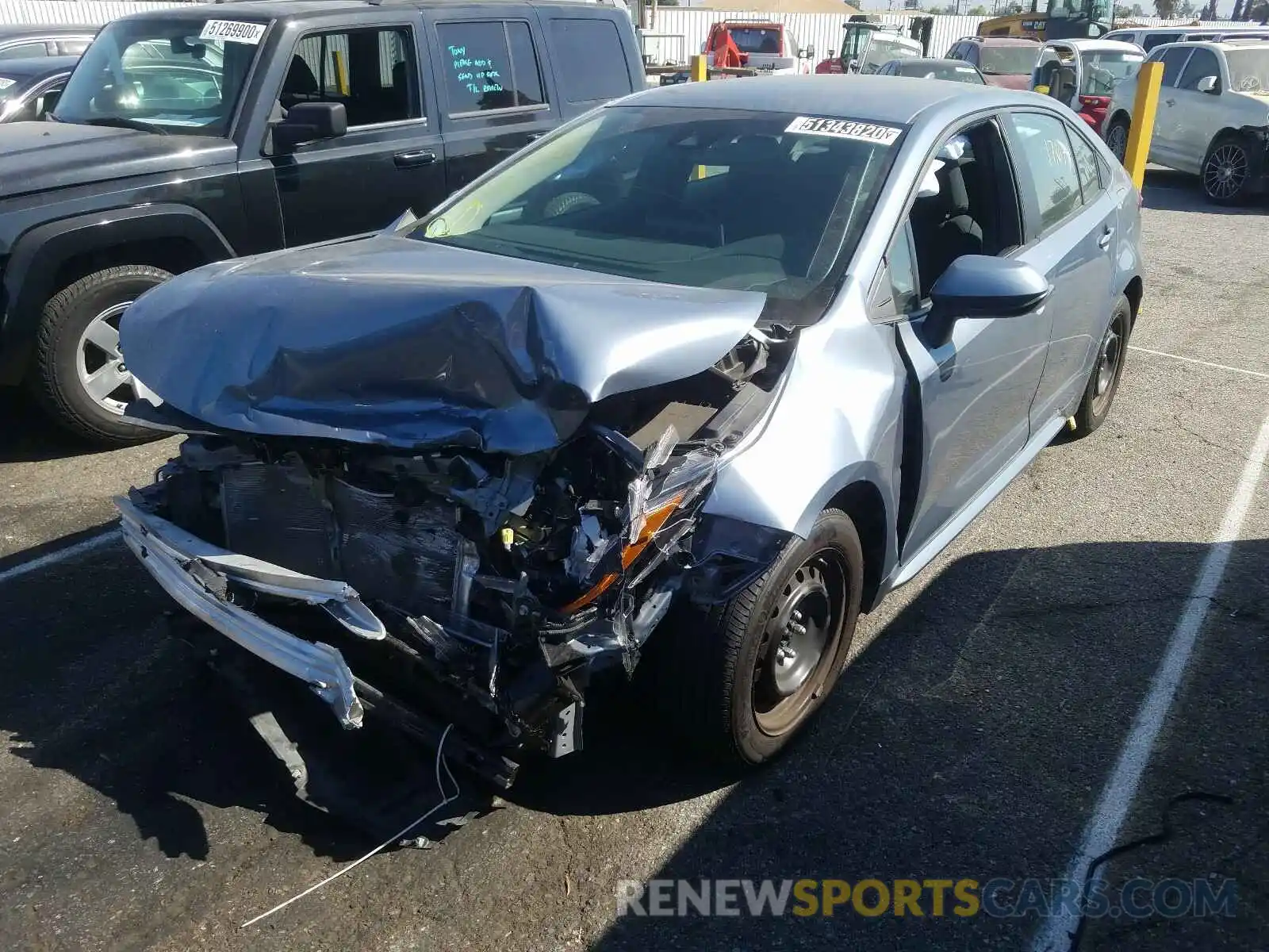 2 Photograph of a damaged car 5YFEPRAE6LP035832 TOYOTA COROLLA 2020