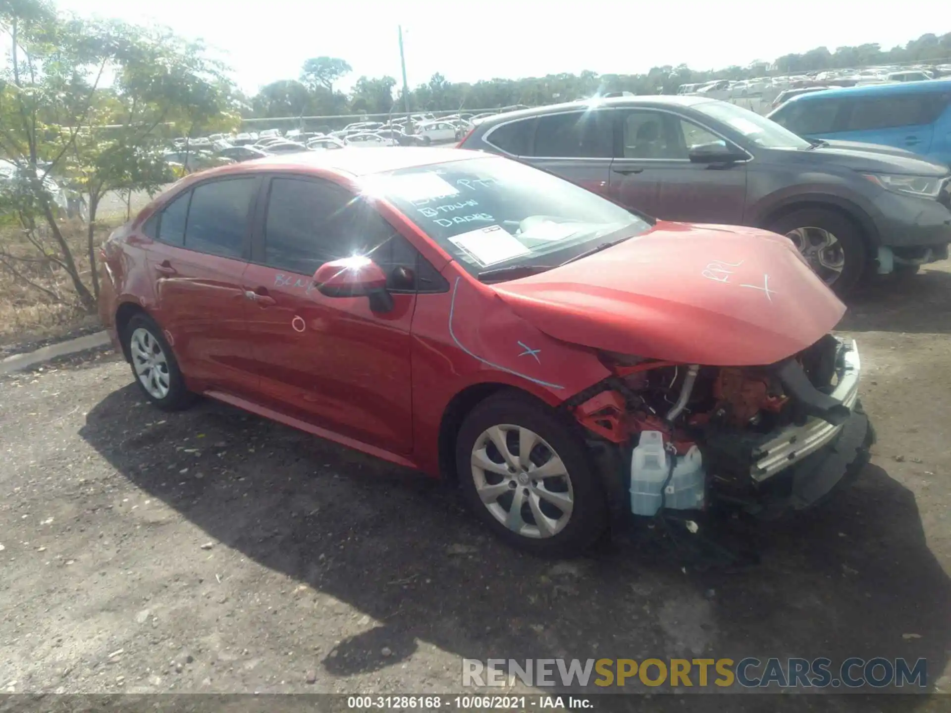 1 Photograph of a damaged car 5YFEPRAE6LP036382 TOYOTA COROLLA 2020