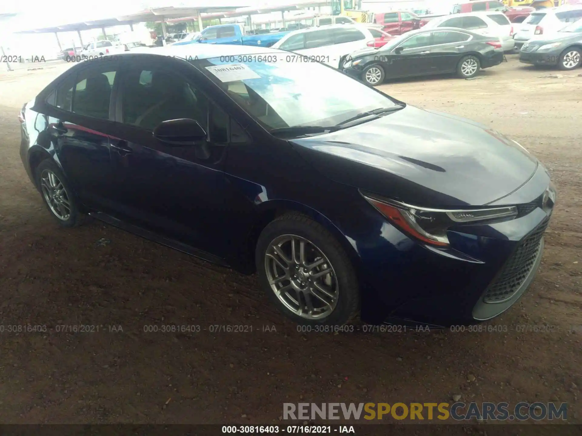 1 Photograph of a damaged car 5YFEPRAE6LP049987 TOYOTA COROLLA 2020