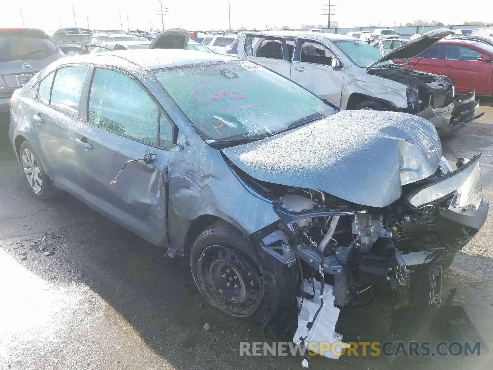 1 Photograph of a damaged car 5YFEPRAE6LP052386 TOYOTA COROLLA 2020