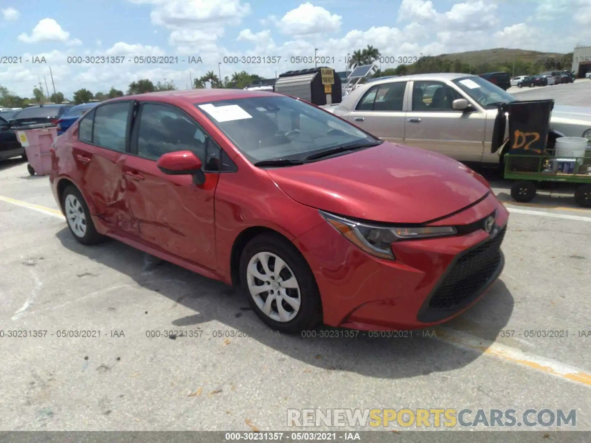 1 Photograph of a damaged car 5YFEPRAE6LP058236 TOYOTA COROLLA 2020