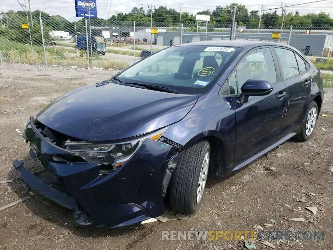 2 Photograph of a damaged car 5YFEPRAE6LP060598 TOYOTA COROLLA 2020