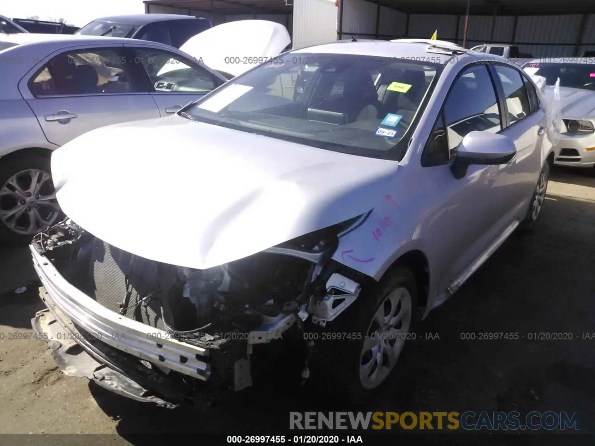 2 Photograph of a damaged car 5YFEPRAE6LP062822 TOYOTA COROLLA 2020