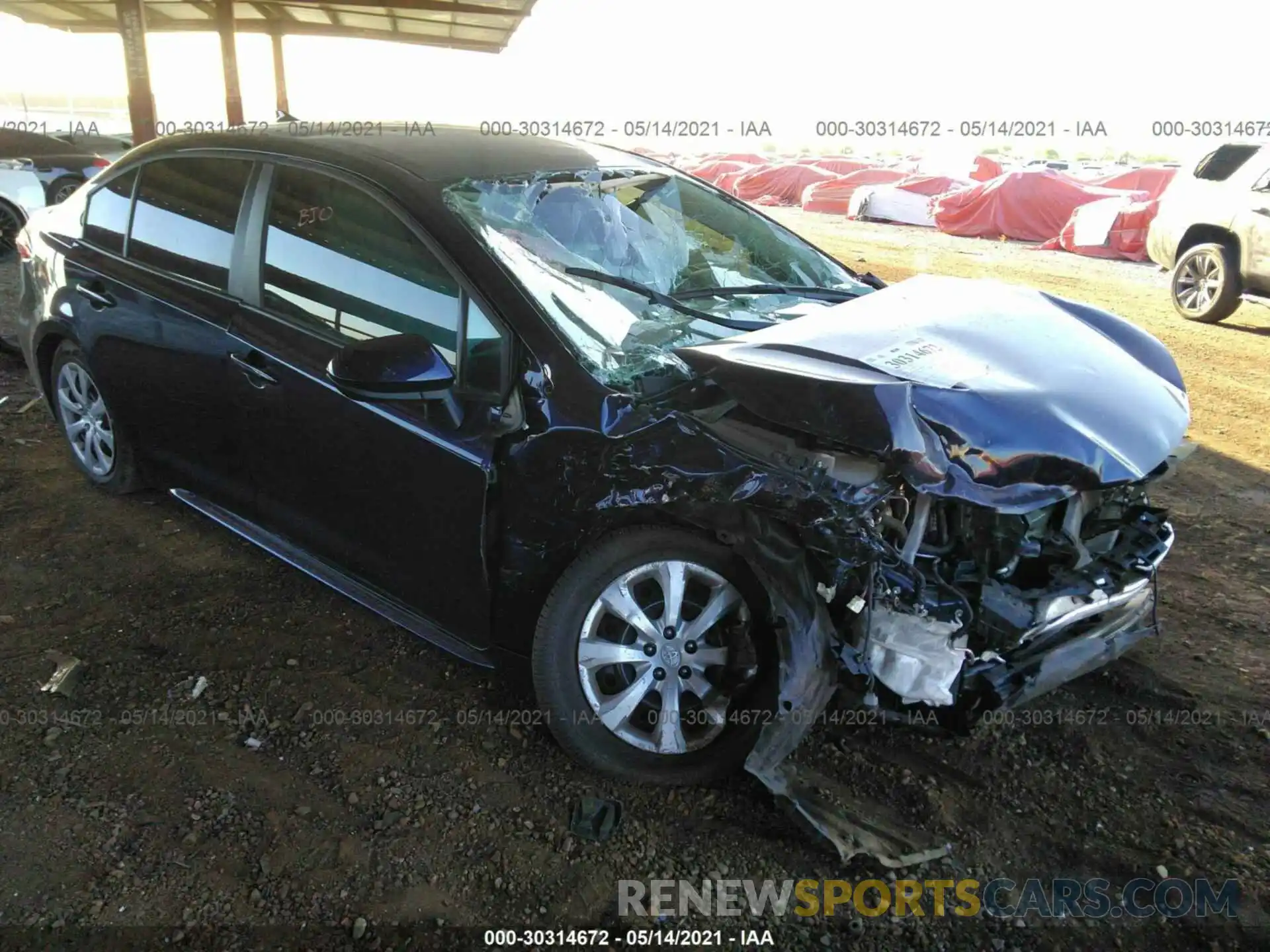 1 Photograph of a damaged car 5YFEPRAE6LP075196 TOYOTA COROLLA 2020