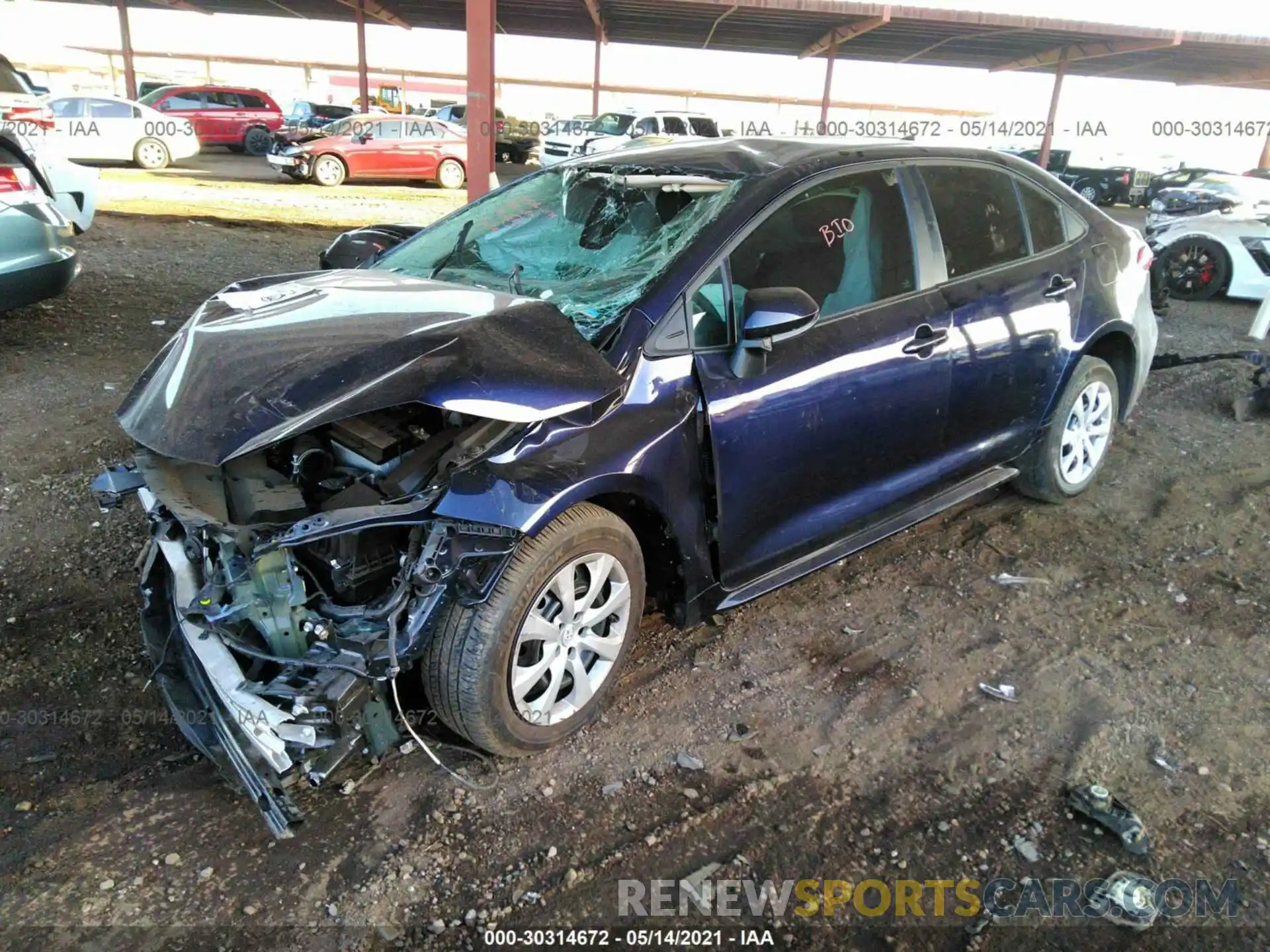 2 Photograph of a damaged car 5YFEPRAE6LP075196 TOYOTA COROLLA 2020