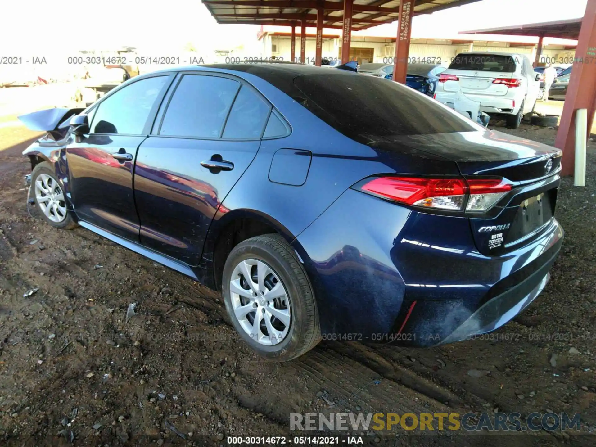 3 Photograph of a damaged car 5YFEPRAE6LP075196 TOYOTA COROLLA 2020