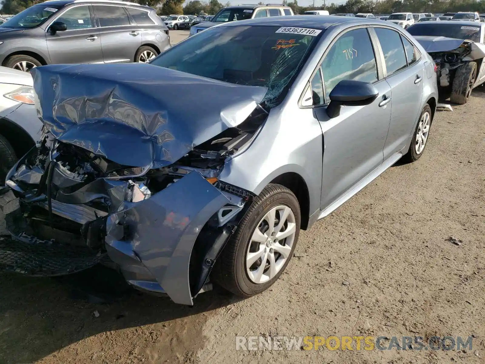 2 Photograph of a damaged car 5YFEPRAE6LP097361 TOYOTA COROLLA 2020