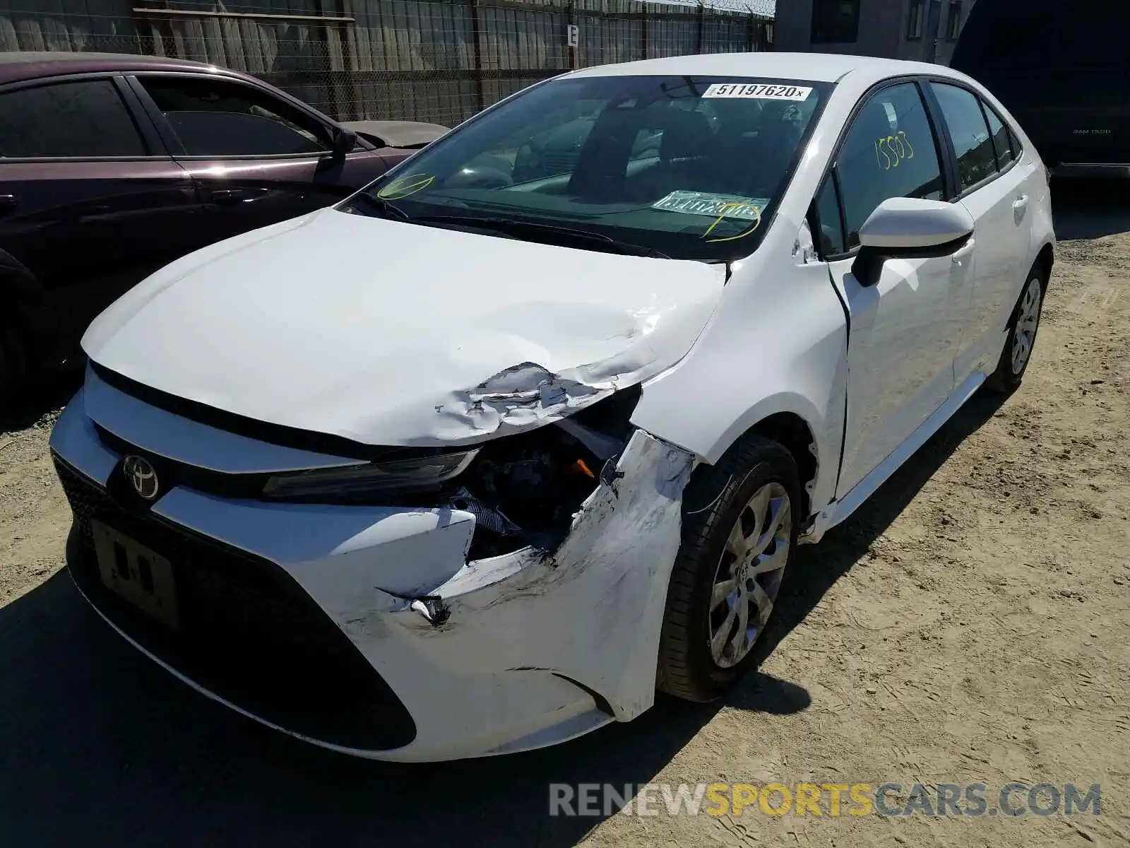 2 Photograph of a damaged car 5YFEPRAE6LP107032 TOYOTA COROLLA 2020