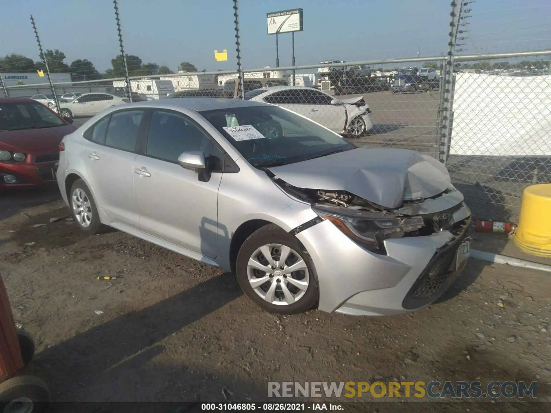 1 Photograph of a damaged car 5YFEPRAE6LP108519 TOYOTA COROLLA 2020