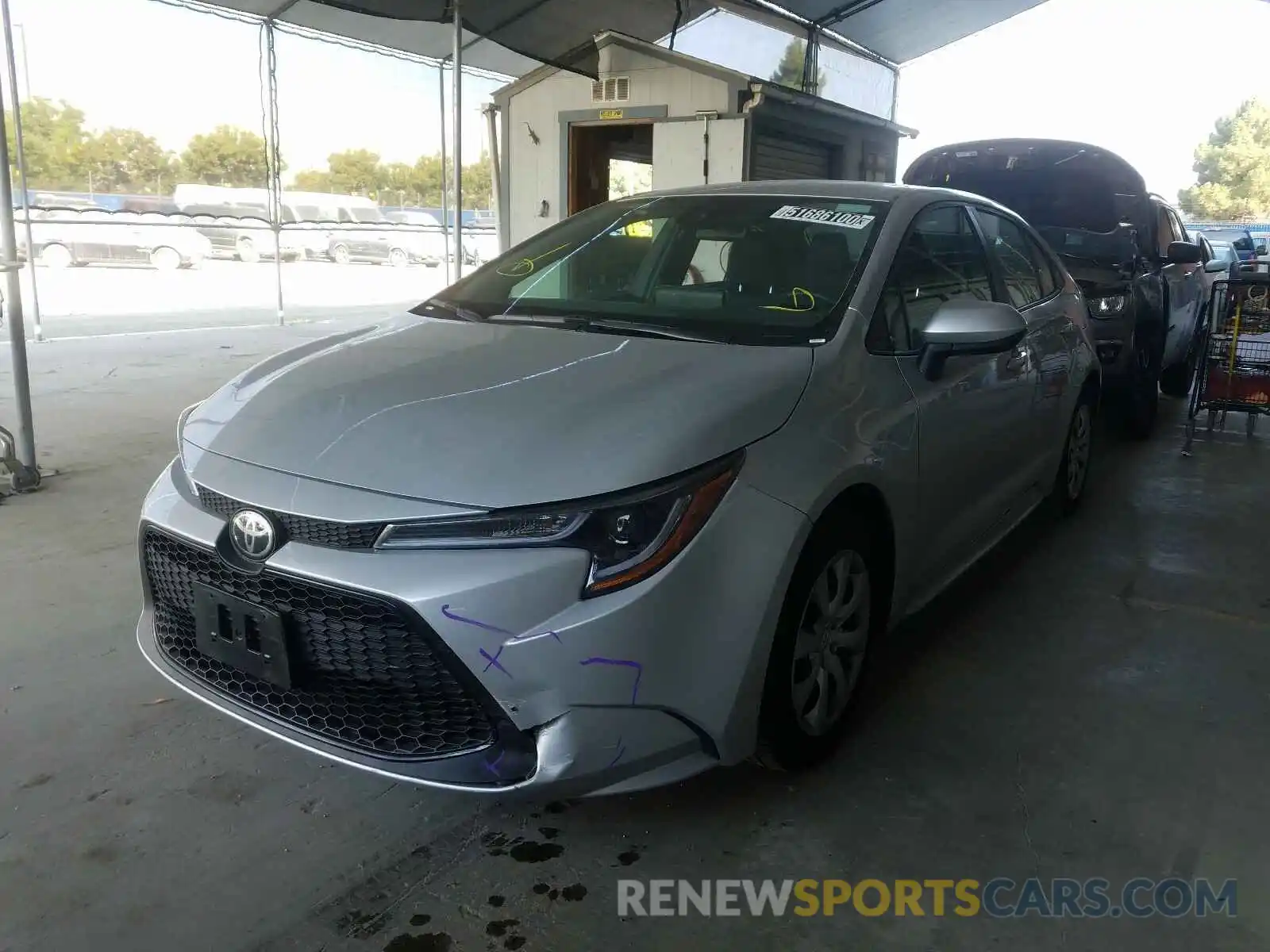 2 Photograph of a damaged car 5YFEPRAE6LP110318 TOYOTA COROLLA 2020