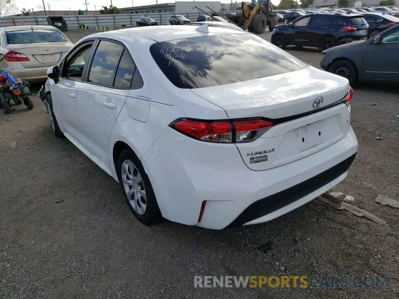 3 Photograph of a damaged car 5YFEPRAE6LP115227 TOYOTA COROLLA 2020