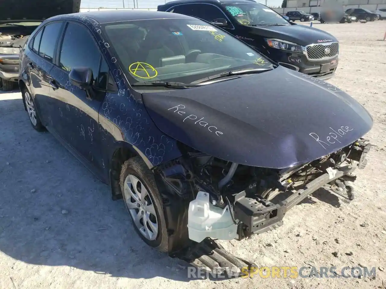 1 Photograph of a damaged car 5YFEPRAE6LP127636 TOYOTA COROLLA 2020