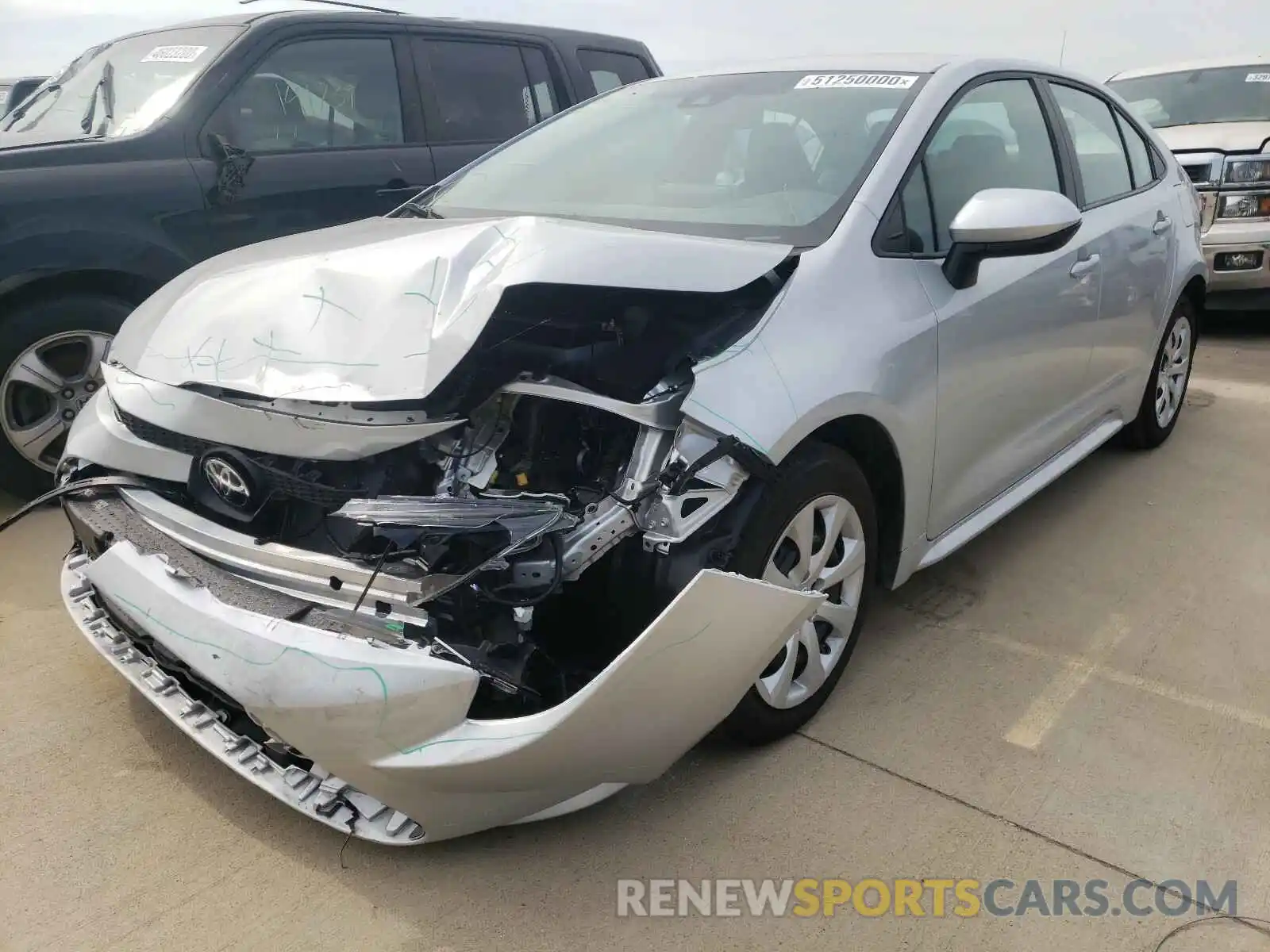 2 Photograph of a damaged car 5YFEPRAE6LP132318 TOYOTA COROLLA 2020